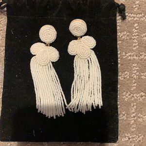 White beaded jcrew earrings